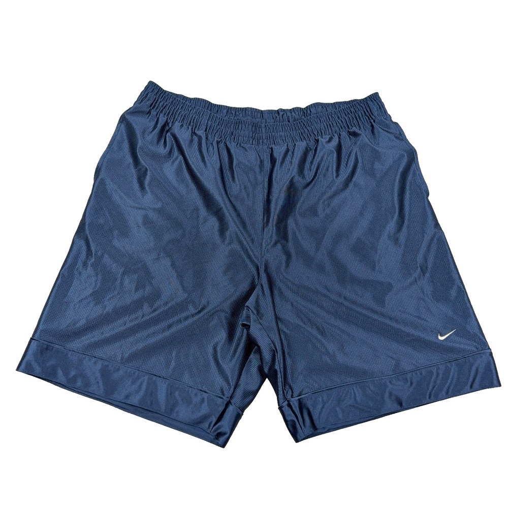 Vintage Y2K Nike Basketball Shorts Men XXL 2XL Navy Blue Shinny Dazzle Baggy A30
